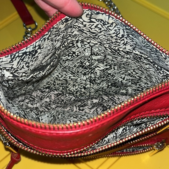 ❤️Rebecca Minkoff Red Leather Stud Crossbody Chain Purse - Picture 4 of 6